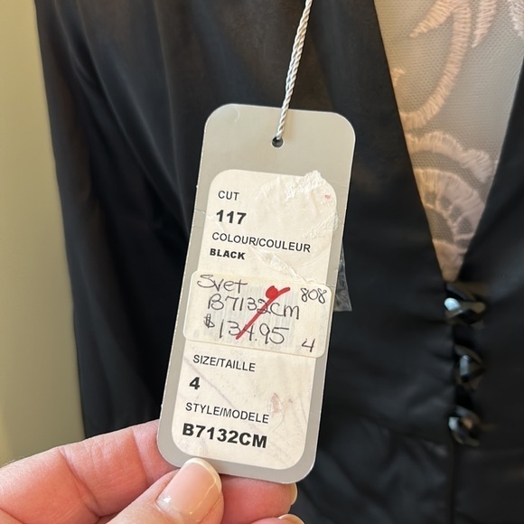 Svetlana size 8 & 4 high neck long sleeve sexy keyhole tuxedo tail ruching cuff - Picture 12 of 17